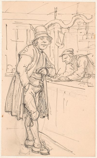 Svensk bonde i mataffären av Wilhelm Marstrand