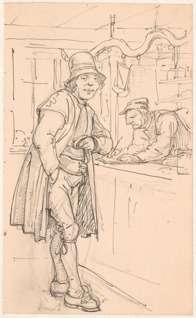 Svensk bonde i mataffären av Wilhelm Marstrand