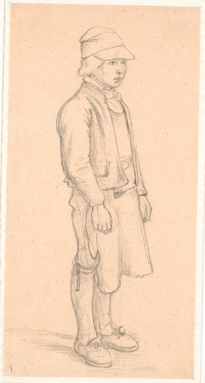Svensk pojke med keps av Wilhelm Marstrand