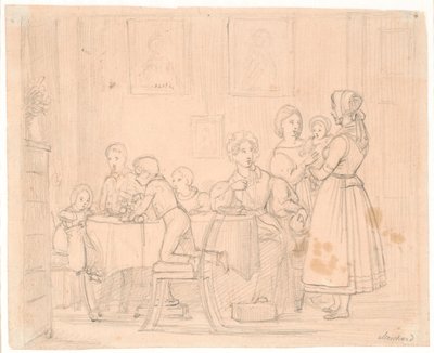 Utkast till familjebilden Waagepetersen av Wilhelm Marstrand