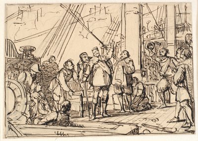 Utkast till målningen i Chr. 4.s kapell i Roskilde "Chr. 4. om Trefaldigheten" av Wilhelm Marstrand