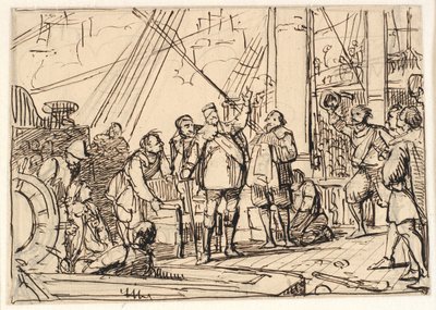 Utkast till målningen i Chr. 4.s kapell i Roskilde "Chr. 4. om Trefaldigheten" av Wilhelm Marstrand