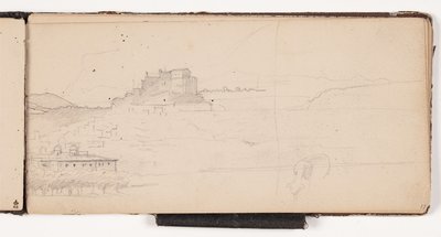 Utsikt mot en stad i ett italienskt bergslandskap av Wilhelm Marstrand