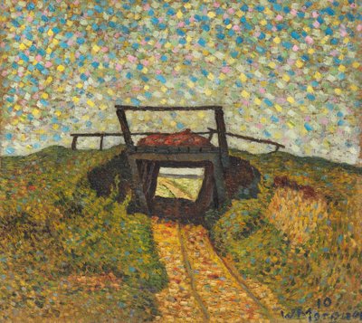 Landskap med en liten bro nära Soest, 1910. av Wilhelm Morgner