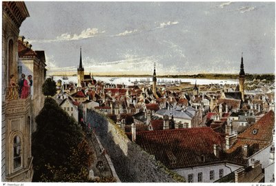 View of Reval, ca 1855 av Wilhelm Siegfried Stavenhagen