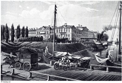 Utsikt över Mitau-slottet, ca. 1850 av Wilhelm Siegfried Stavenhagen