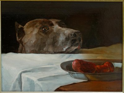 Grand Danois med korvskål av Wilhelm Trübner