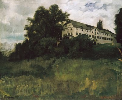 Klosterbyggnader på Herreninsel i Chiemsee av Wilhelm Trübner