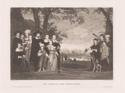 familjeporträtt Konstnärens familj (titel på objekt) av Wilhelm Wörnle