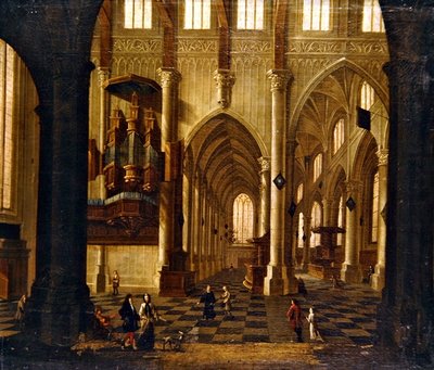Kyrkans interiör (olja på duk) av Wilhelm van Ehrenberg