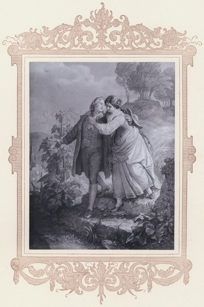 Hermann och Dorothea (litho) av Wilhelm von (after) Kaulbach