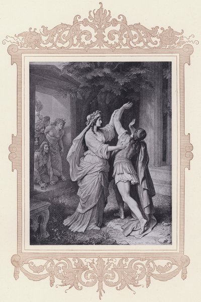 Iphigenia, Iphigenia på Tauris (litho) av Wilhelm von (after) Kaulbach