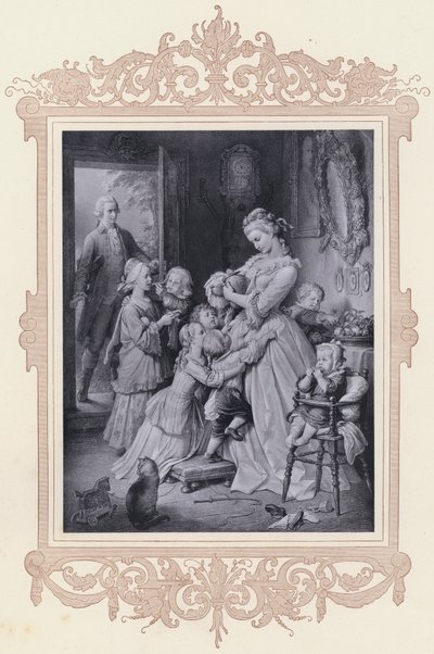 Lotte, Werthers Leiden (litho) av Wilhelm von (after) Kaulbach