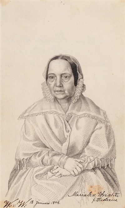 Maria Elisabeth von Wright, konstnärens mor av Wilhelm von Wright