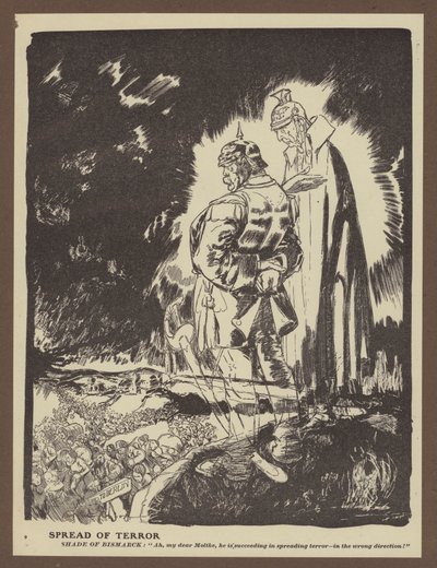 Spridning av terror (litho) av Will Dyson