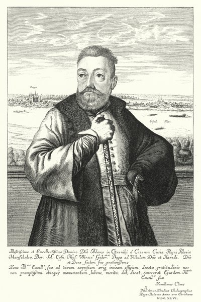 Adam Kazanowski, polsk-litauisk adelsman (gravyr) av Willem (c.1597 1660) Hondius