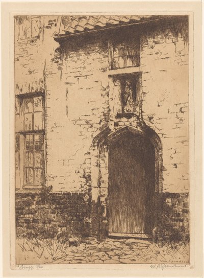 Brugge (originaltitel på objekt) av Willem Adrianus Grondhout (signed by artist)