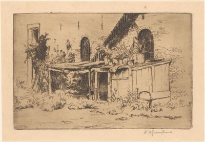 Hönshus i en trädgård i Voorburg av Willem Adrianus Grondhout (signed by artist)