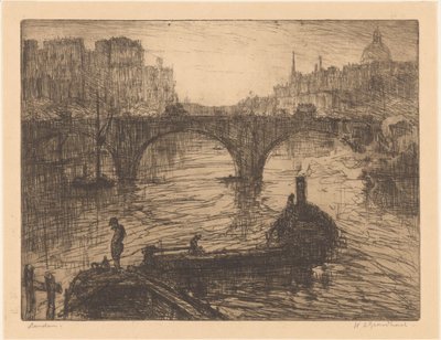 Londen (originaltitel på objekt) av Willem Adrianus Grondhout (signed by artist)