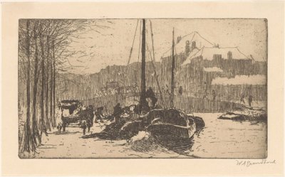 Snow in the City (originaltitel) av Willem Adrianus Grondhout (signed by artist)