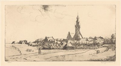 Veere (originaltitel på objekt) av Willem Adrianus Grondhout (signed by artist)