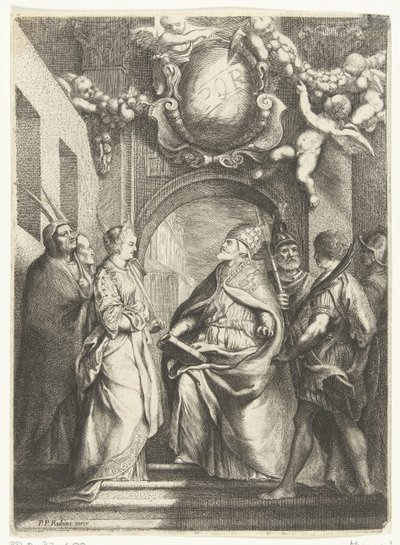 Sankt Gregorius den store med fyra andra helgon av Willem Basse