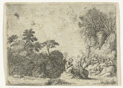 Flöjtspelande satyr av Willem Basse