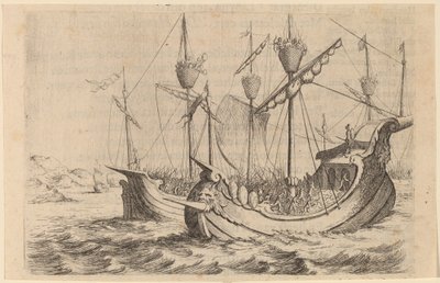 Hannibals flotta som kämpar mot Rhodians, 1634. av Willem Basse