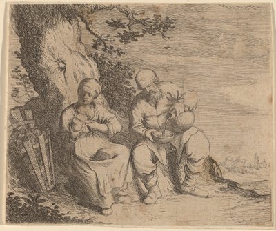 Bondepar som sitter under ett träd, ca. 16301660. av Willem Basse