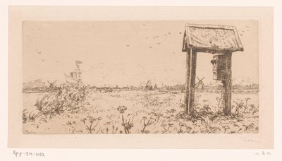 Betesmarker på Kaag, med brevlåda Letterbox, Kaag (originaltitel) av Willem Bastiaan Tholen (signed by artist)