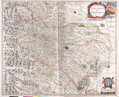 Bologna, Italien, i "Theatrum Orbis Terrarum, sive Atlas Novus" av Willem Blaeu, Amsterdam av Willem Blaeu