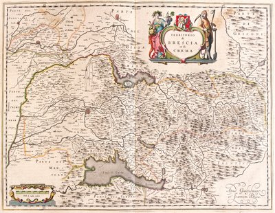 Brescia, Crema, Italien, i "Theatrum Orbis Terrarum, sive Atlas Novus" av Willem Blaeu, Amsterdam av Willem Blaeu