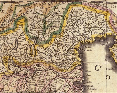 Karta över regionen Veneto, Italien. Atlas av William Blaeu (1571 - 1638) av Willem Blaeu