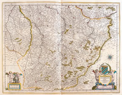 Champagne, i "Theatrum Orbis Terrarum, sive Atlas Novus" av Willem Blaeu, Amsterdam av Willem Blaeu