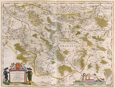 Charlois i Bourgogne, i "Theatrum Orbis Terrarum, sive Atlas Novus" av Willem Blaeu, Amsterdam av Willem Blaeu