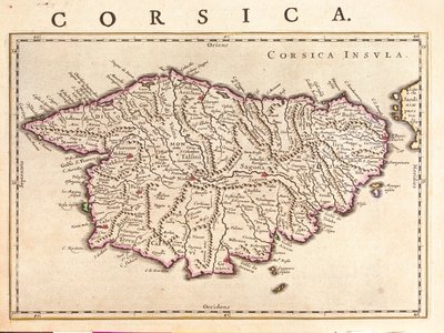 Ön Korsika, "Theatrum Orbis Terrarum, sive Atlas Novus" av Willem Blaeu, Amsterdam av Willem Blaeu
