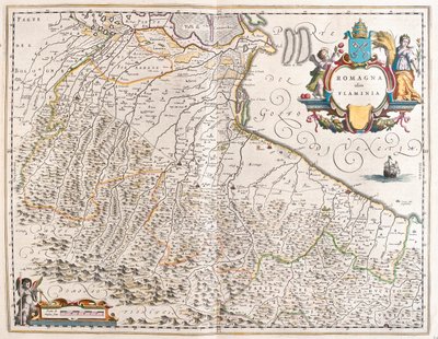 Emilia Romagna, Italien, i "Theatrum Orbis Terrarum, sive Atlas Novus" av Willem Blaeu, Amsterdam av Willem Blaeu