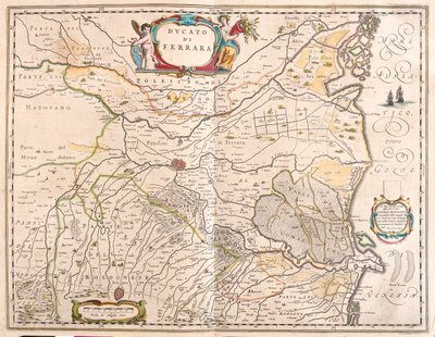 Ferrara, Italien, i "Theatrum Orbis Terrarum, sive Atlas Novus" av Willem Blaeu, Amsterdam av Willem Blaeu