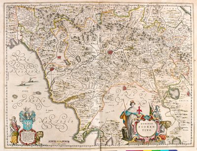 Florens, Italien, i "Theatrum Orbis Terrarum, sive Atlas Novus" av Willem Blaeu, Amsterdam av Willem Blaeu