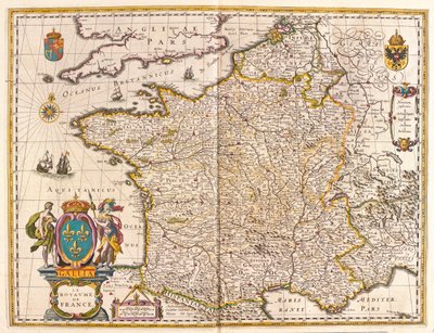 Frankrike, i "Theatrum Orbis Terrarum, sive Atlas Novus" av Willem Blaeu, Amsterdam av Willem Blaeu