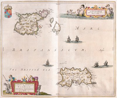 Garnsey - jerseyöarna, i "Theatrum Orbis Terrarum, sive Atlas Novus" av Willem Blaeu, Amsterdam av Willem Blaeu