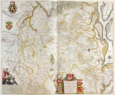Tyskland, Belgien och Flandern, i "Theatrum Orbis Terrarum, sive Atlas Novus" av Willem Blaeu, Amsterdam av Willem Blaeu