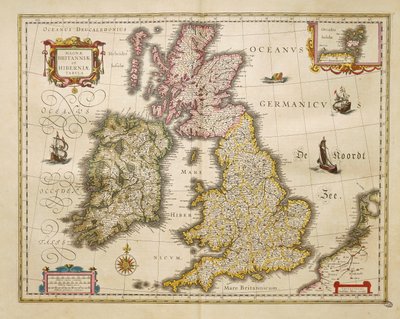 Storbritannien och Irland från Theatrum Orbis Terrarum av Willem Bleau, Amsterdam av Willem Blaeu