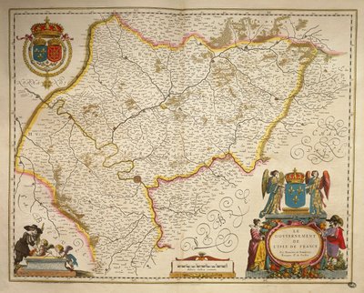 Ile-de-France, Isle of France från The Theatre of the World av Willem Bleau, Amsterdam av Willem Blaeu