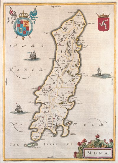 Isle of Man, i "Theatrum Orbis Terrarum, sive Atlas Novus" av Willem Blaeu, Amsterdam av Willem Blaeu