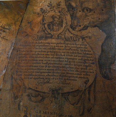 Stort par biblioteksglober, det jordiska 1645/48, det himmelska efter c.1630 av Willem Blaeu