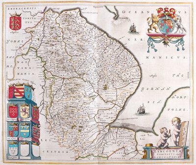 Lincoln shire, i "Theatrum Orbis Terrarum, sive Atlas Novus" av Willem Blaeu, Amsterdam av Willem Blaeu