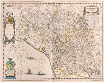Lucca, Italien, i "Theatrum Orbis Terrarum, sive Atlas Novus" av Willem Blaeu, Amsterdam av Willem Blaeu