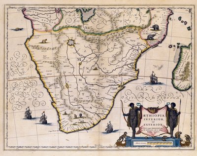 Karta över Etiopien och Sydafrika. (gravyr av Willem Blaeu