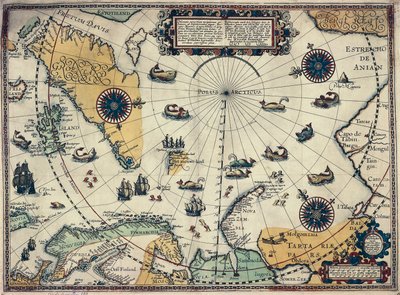 Karta över polarområdena, av den holländska kartografen Willem Janszoon Blaeu (1571-1638) av Willem Blaeu